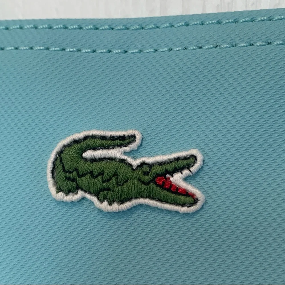 LACOSTE Women's Large Shopping Tote Bag Teal - Picture 4 of 16